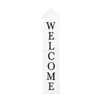 48" White And Black Solid Wood Birdhouse Welcome Porch Sign