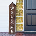 48" Black And White Solid Wood Birdhouse Welcome Porch Sign