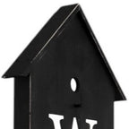 48" Black And White Solid Wood Birdhouse Welcome Porch Sign