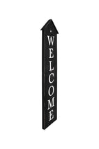48" Black And White Solid Wood Birdhouse Welcome Porch Sign