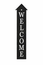 48" Black And White Solid Wood Birdhouse Welcome Porch Sign