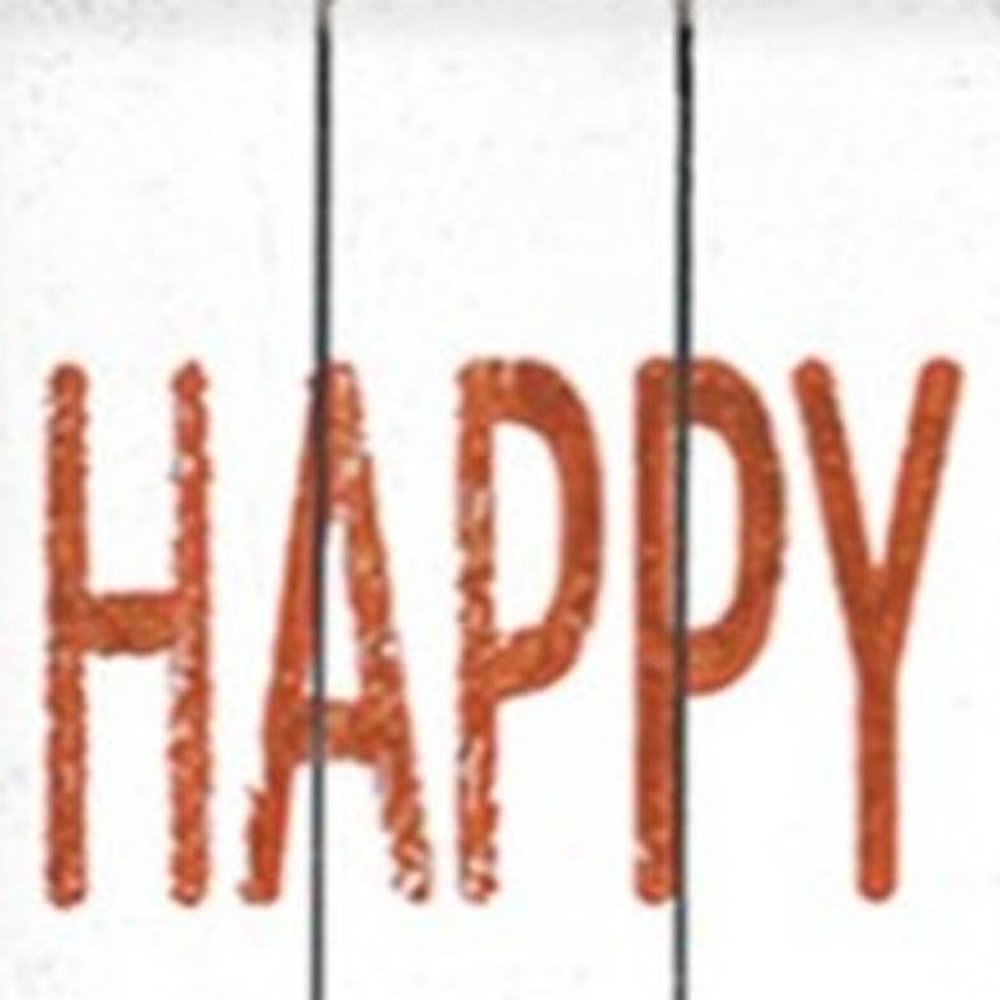 72" White And Orange Solid Wood Happy Fall Porch Sign