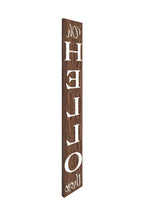 72" Brown And White Solid Wood Hello Porch Sign
