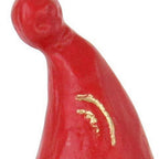 6" Red Gold And White Cast Iron Christmas Santa Gnome Figurine