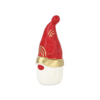5" Red Gold And White Cast Iron Christmas Santa Gnome Figurine