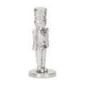 7" Silver Cast Iron Christmas Nutcracker Hand Painted Figurine