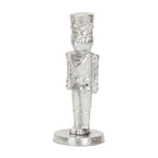 7" Silver Cast Iron Christmas Nutcracker Hand Painted Figurine
