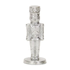 7" Silver Cast Iron Christmas Nutcracker Hand Painted Figurine