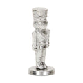 6" Silver Cast Iron Christmas Nutcracker Hand Painted Figurine