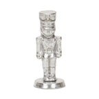6" Silver Cast Iron Christmas Nutcracker Hand Painted Figurine