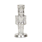 6" Silver Cast Iron Christmas Nutcracker Hand Painted Figurine