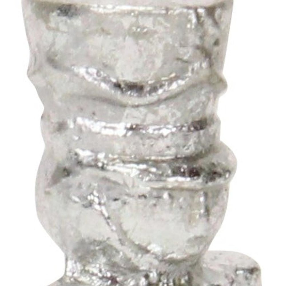6" Silver Cast Iron Christmas Nutcracker Hand Painted Figurine