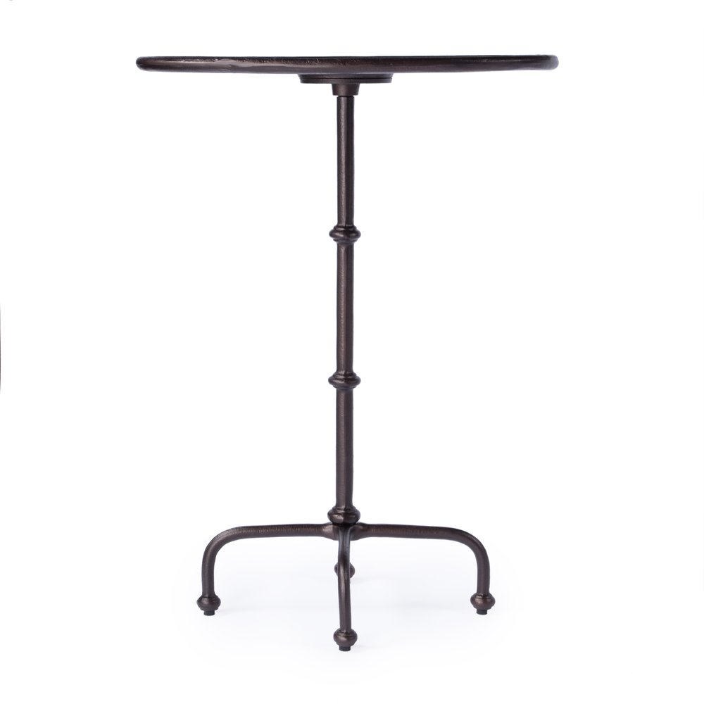 20" Black Aluminum Oval Outdoor Pedestal Side Table