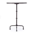 20" Black Aluminum Oval Outdoor Pedestal Side Table