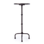 20" Black Aluminum Oval Outdoor Pedestal Side Table