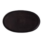 20" Black Aluminum Oval Outdoor Pedestal Side Table