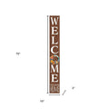 72" Brown And White Solid Wood Porch Sign