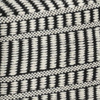 20" Black And White Polyester Geometric Outdoor Pouf Ottoman