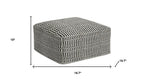 20" Black And White Polyester Geometric Outdoor Pouf Ottoman