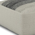 20" Gray And White Polyester Striped Outdoor Pouf Ottoman