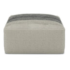 20" Gray And White Polyester Striped Outdoor Pouf Ottoman