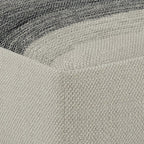 20" Gray And White Polyester Striped Outdoor Pouf Ottoman