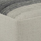20" Gray And White Polyester Striped Outdoor Pouf Ottoman