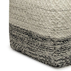 18" Gray And White Polyester Ombre Outdoor Pouf Ottoman