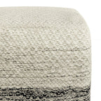 18" Gray And White Polyester Ombre Outdoor Pouf Ottoman