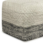 18" Gray And White Polyester Ombre Outdoor Pouf Ottoman