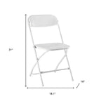 Set of Four White Metal Outdoor Folding Stacking Dining Chairs