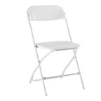 Set of Six White Metal Outdoor Folding Stacking Dining Chairs
