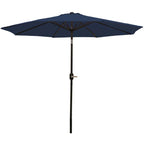96" Dark Blue Polyester Octagonal Tilt Market Patio Umbrella