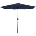 9' Dark Blue Polyester Octagonal Tilt Market Patio Umbrella