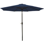 96" Dark Blue Polyester Octagonal Tilt Market Patio Umbrella