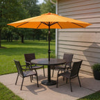 9' Gold Polyester Octagonal Tilt Market Patio Umbrella