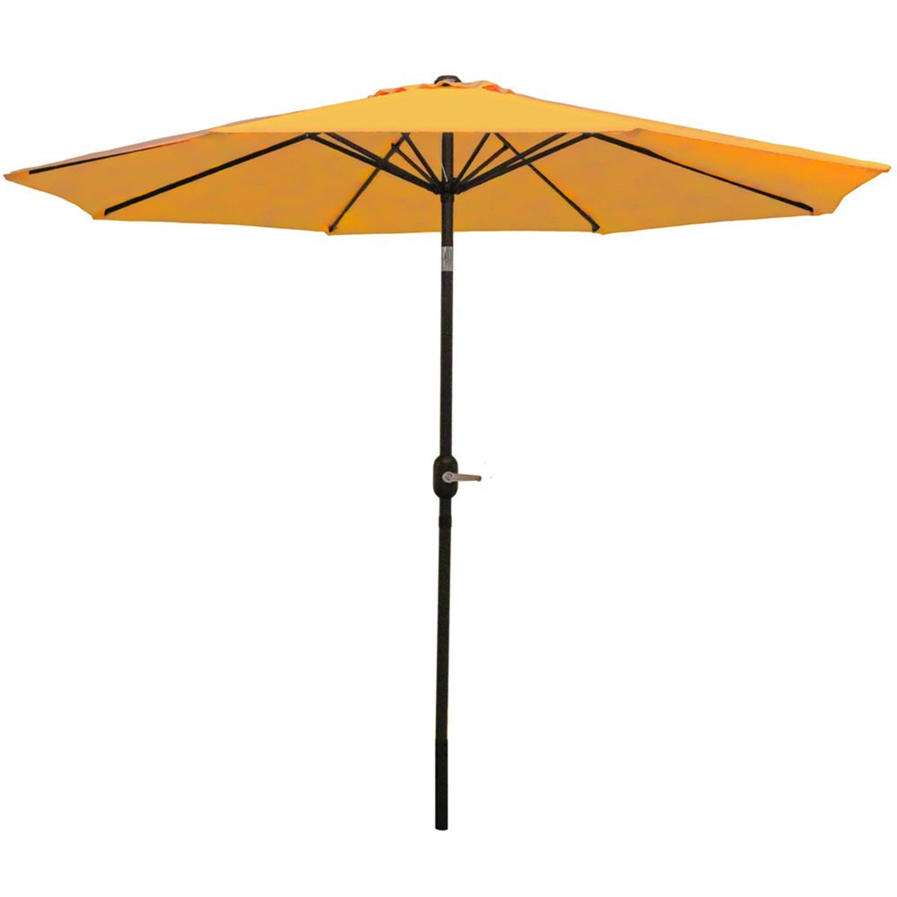 9' Gold Polyester Octagonal Tilt Market Patio Umbrella