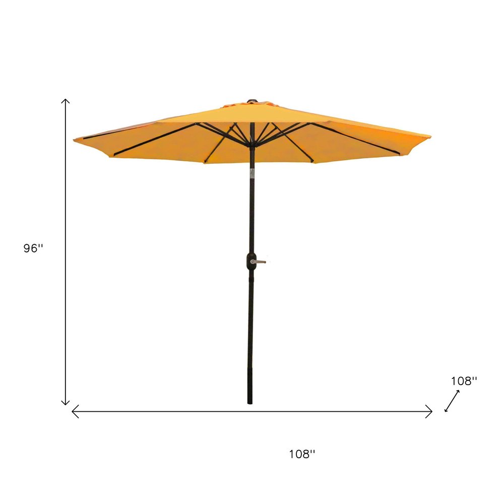 9' Gold Polyester Octagonal Tilt Market Patio Umbrella