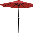 96" Red Polyester Octagonal Tilt Lighted Market Patio Umbrella