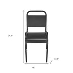 Set of Two Black Aluminum Outdoor Stacking Dining Chairs