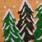 17" X 29" Natural and Green Coir Christmas Trees Outdoor Christmas Door Mat