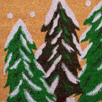 17" X 29" Natural and Green Coir Christmas Trees Outdoor Christmas Door Mat