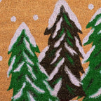 17" X 29" Natural and Green Coir Christmas Trees Outdoor Christmas Door Mat