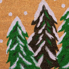 17" X 29" Natural and Green Coir Christmas Trees Outdoor Christmas Door Mat
