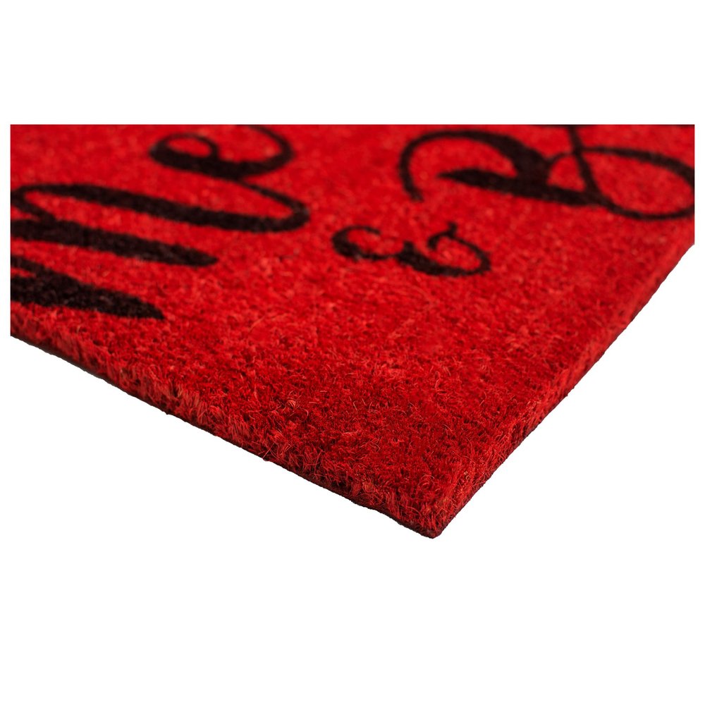 24" X 36" Red and Black Coir Merry and Bright Outdoor Christmas Door Mat