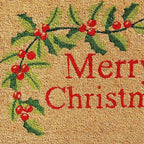24" X 36" Natural Red and Green Coir Merry Christmas Outdoor Christmas Door Mat