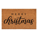 17" X 29" Natural and Black Coir Merry Christmas Outdoor Christmas Door Mat