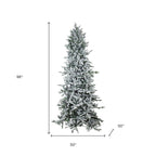 8' Slender Flocked Pine Christmas Tree