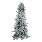 8' Slender Flocked Pine Christmas Tree