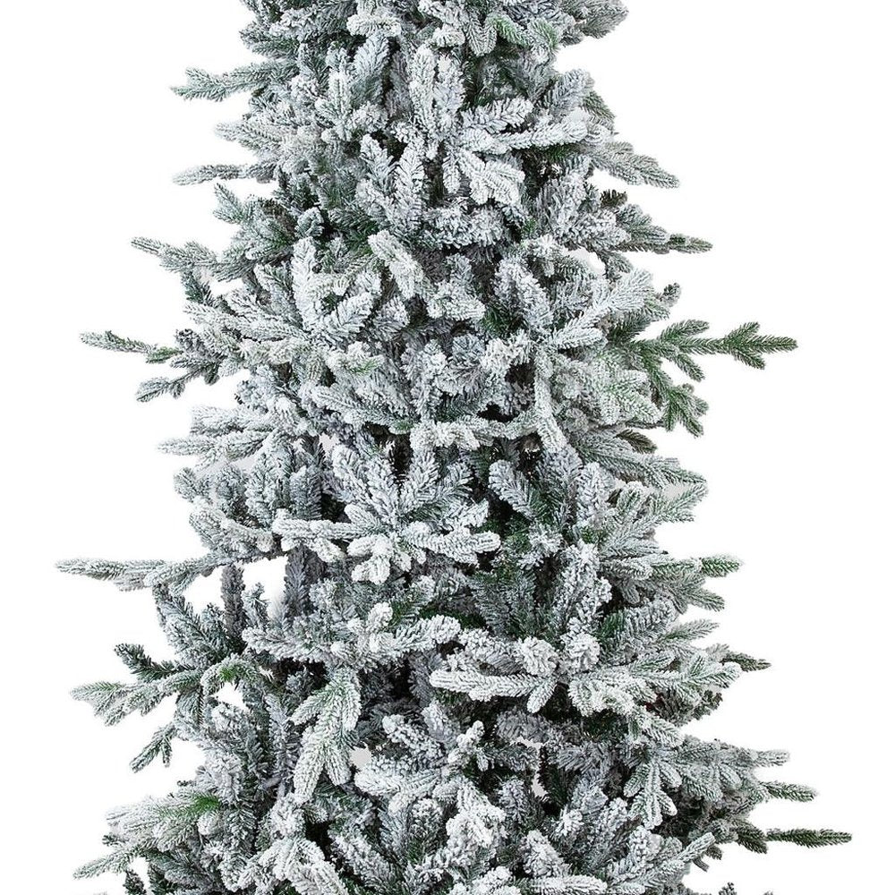8' Slender Flocked Pine Christmas Tree
